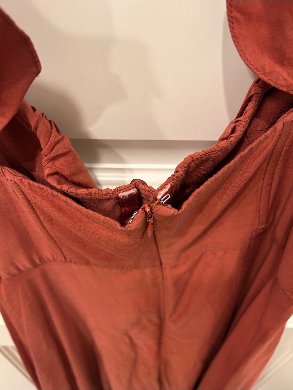 Farm Rio Ruffle Strap Maxi Dress in Rust - Picture 8 of 10